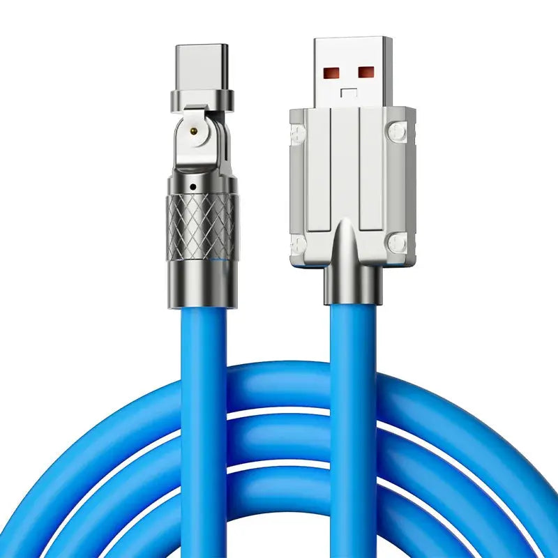 Cable USB tipo C de carga rápida para Xiaomi Redmi Honor, Cable de codo con rotación de 120 grados, cargador de teléfono, 180 W, 7A - La zona Apple