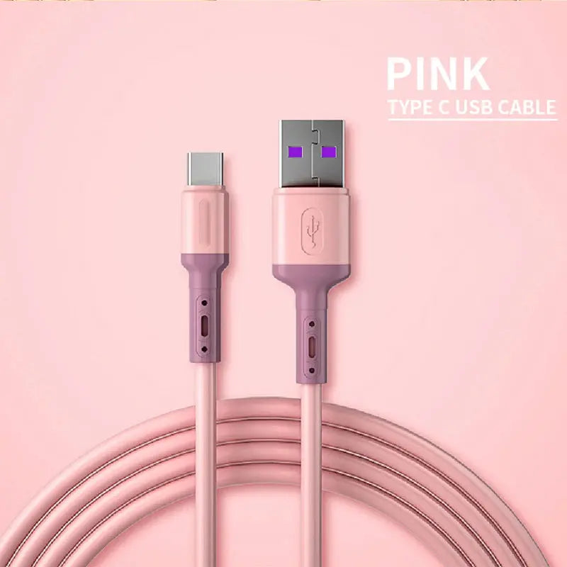 Cable USB tipo C de carga rápida para teléfono móvil, Cable de datos de silicona líquida suave para Huawei, Xiaomi 1/1, 5/2M, cargador de USB-C - La zona Apple