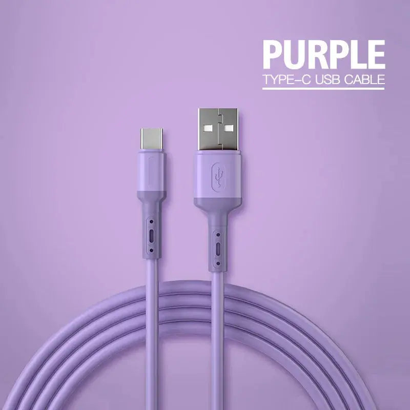 Cable USB tipo C de carga rápida para teléfono móvil, Cable de datos de silicona líquida suave para Huawei, Xiaomi 1/1, 5/2M, cargador de USB-C - La zona Apple