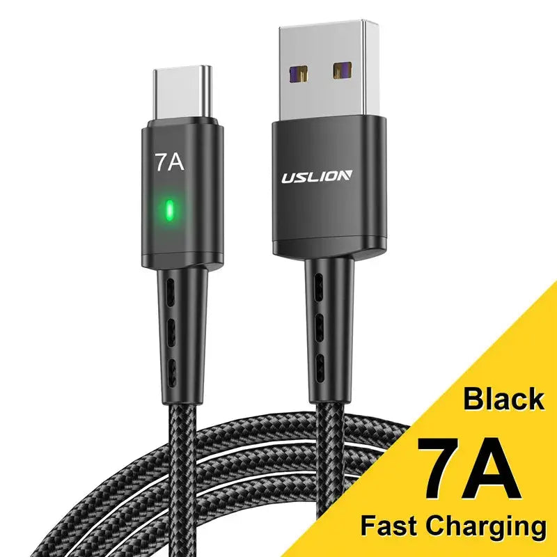 Cable USB tipo C de carga rápida para teléfono móvil, Cable de datos cargador 7A para Samsung S22 S20 Xiaomi mi 12 - La zona Apple