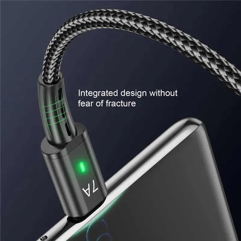 Cable USB tipo C de carga rápida para teléfono móvil, Cable de datos cargador 7A para Samsung S22 S20 Xiaomi mi 12 - La zona Apple