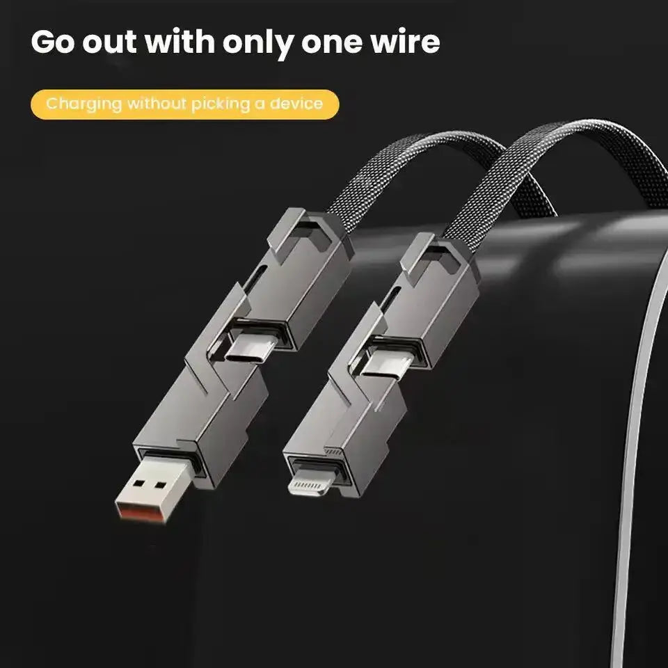 Cable USB tipo C de carga rápida para teléfono móvil, Cable de iluminación 4 en 1 de 100W para iPhone 14, 13 Pro Max, Huawei, Xiaomi PD La zona Apple