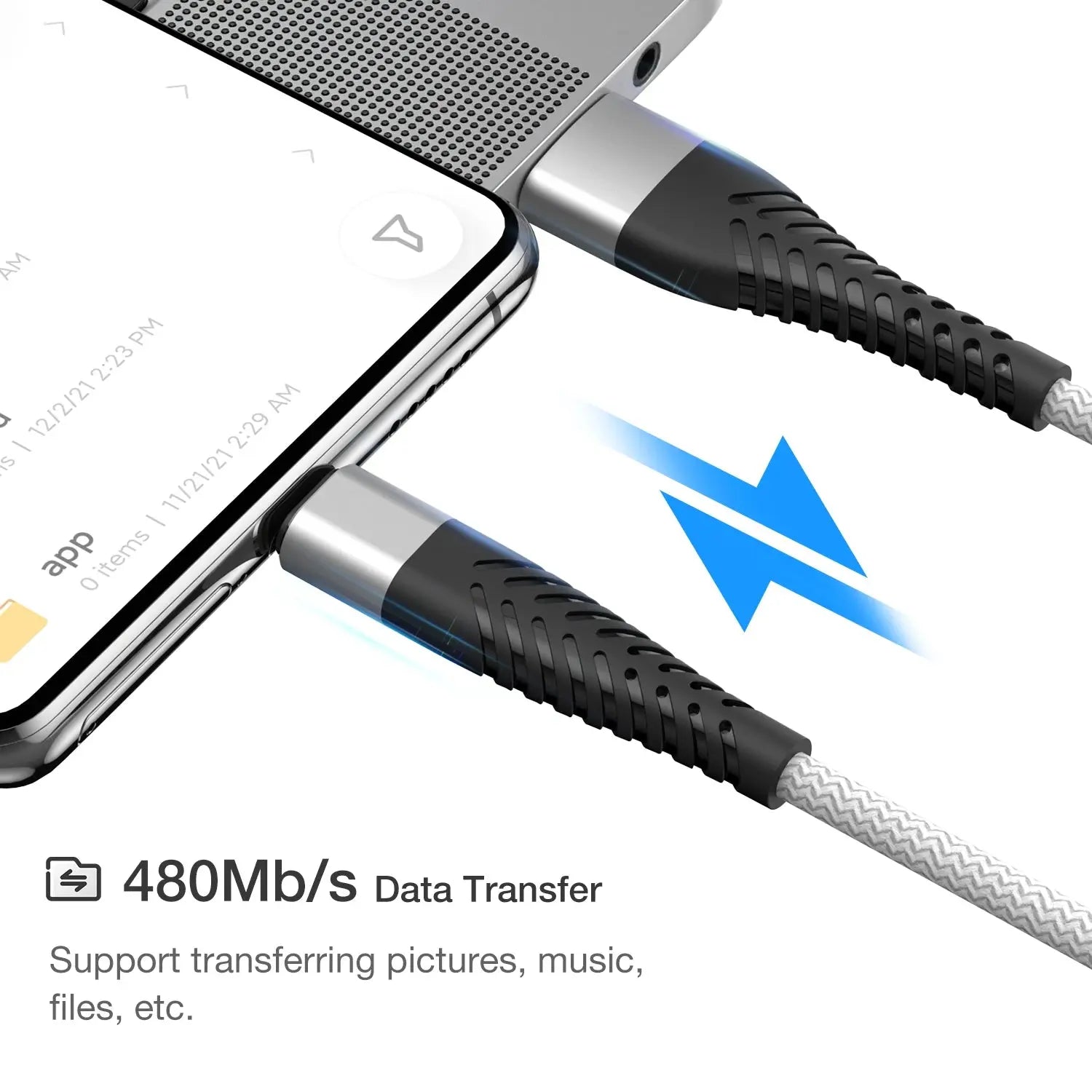 Cable USB tipo C de carga rápida para teléfono móvil, cargador de 3m para Samsung Galaxy S20, S21, S22 Plus, Xiaomi mi11, Huawei - La zona Apple