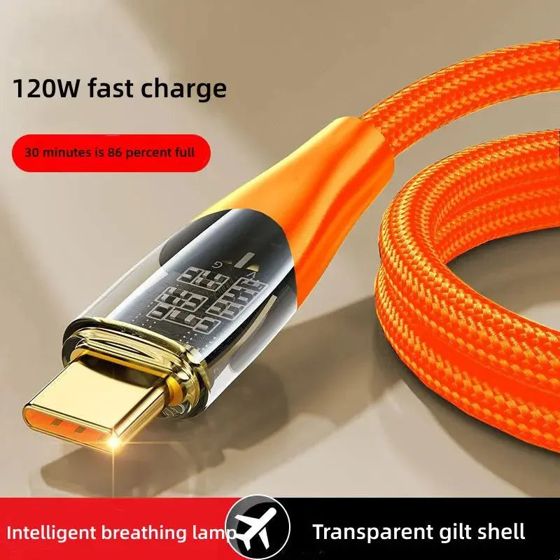 Cable USB tipo C de carga súper rápida, Cable de datos para Xiaomi 12, Redmi Note 11, Samsung S22, S21, Huawei, 120W - La zona Apple