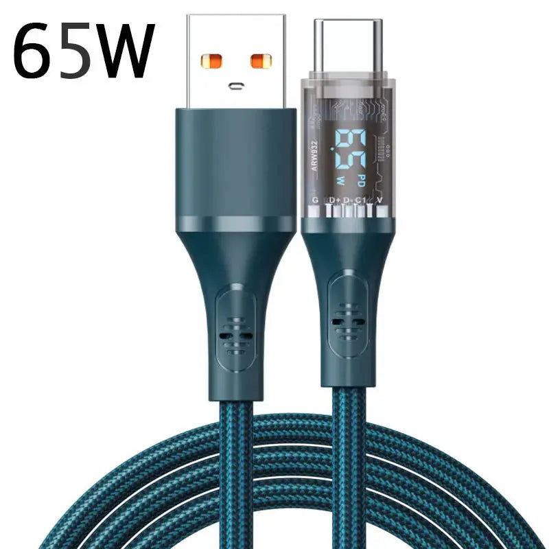 Cable de carga rápida tipo C a tipo C, 7A, 100W, PD, 6A, 66W, pantalla Digital, USB a tipo C, para Xiaomi, HUAWEI, Macbook, iPad - La zona Apple