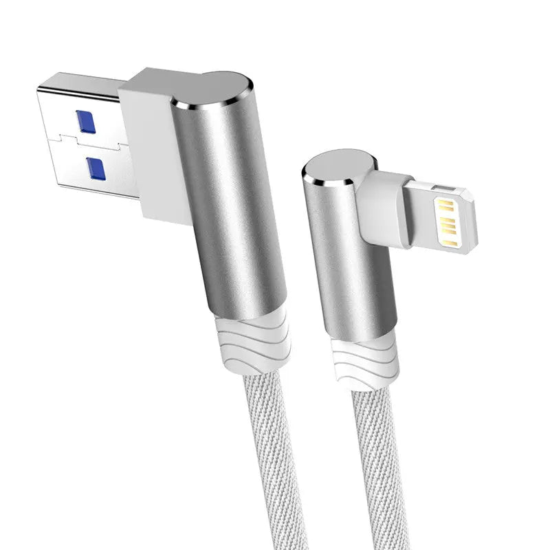 Cable de carga rapida USB de 90 grados para iPhone varios colores alidrosip