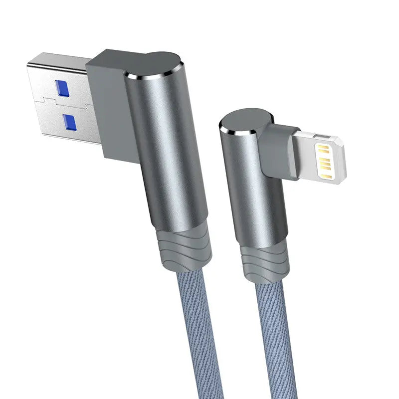 Cable de carga rapida USB de 90 grados para iPhone varios colores alidrosip