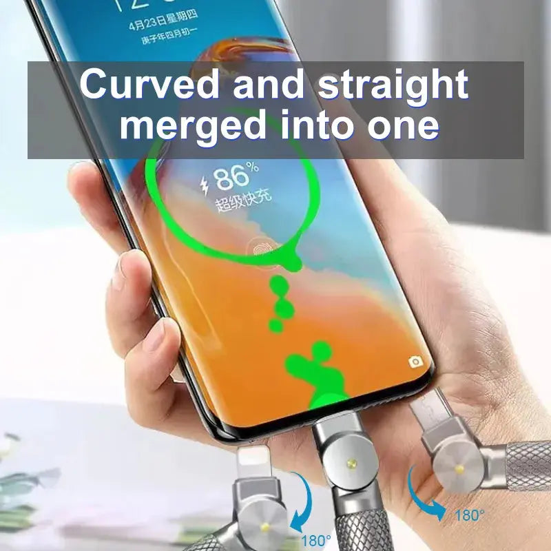Cable de rotación de carga rápida 3 en 1, tipo C para Xiaomi, iPhone, Huawei, 1,2m La zona Apple