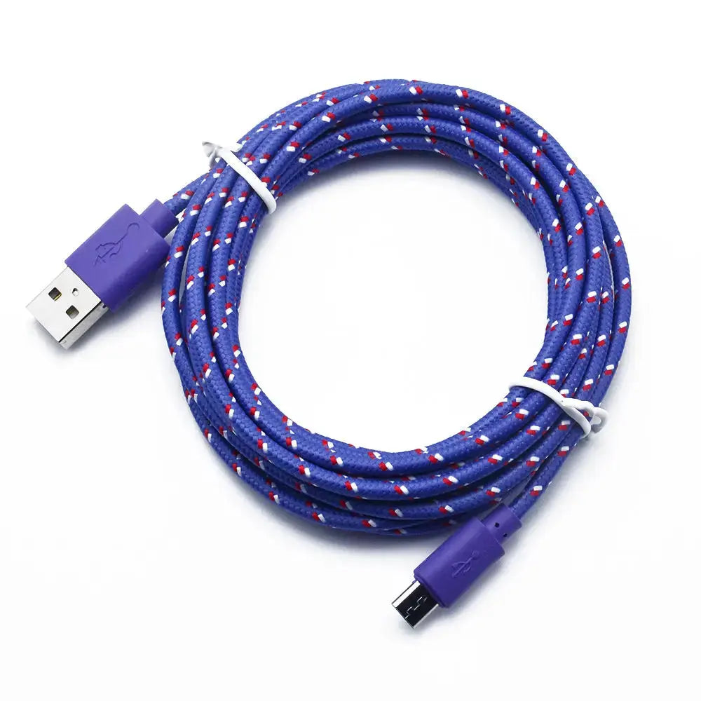 Cable micro USB de nailon para móvil, Cable micro USB trenzado de nailon, de 1m, 2m y 3m, para Samsung, HTC, Huawei, Xiaomi - La zona Apple
