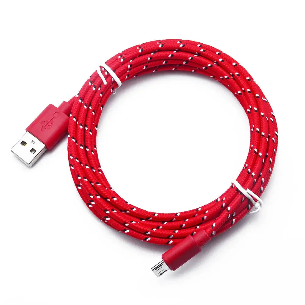 Cable micro USB de nailon para móvil, Cable micro USB trenzado de nailon, de 1m, 2m y 3m, para Samsung, HTC, Huawei, Xiaomi - La zona Apple