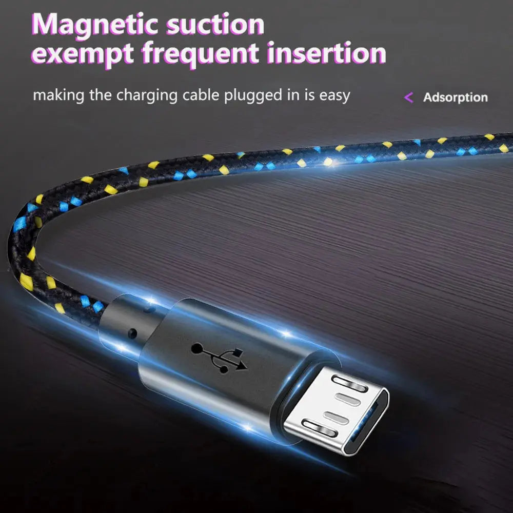Cable micro USB de nailon para móvil, Cable micro USB trenzado de nailon, de 1m, 2m y 3m, para Samsung, HTC, Huawei, Xiaomi - La zona Apple