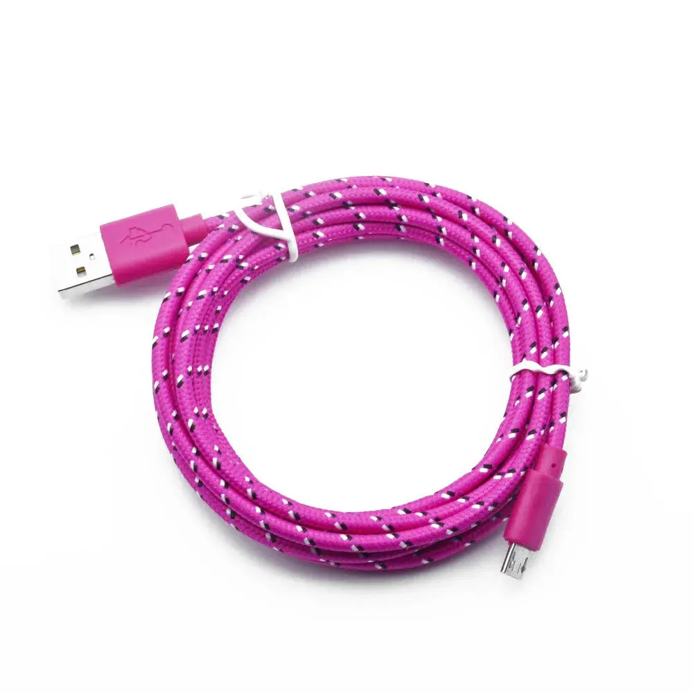 Cable micro USB de nailon para móvil, Cable micro USB trenzado de nailon, de 1m, 2m y 3m, para Samsung, HTC, Huawei, Xiaomi - La zona Apple