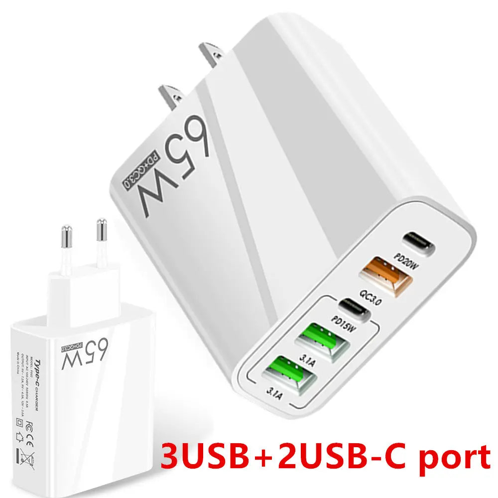 Cargador USB tipo C de carga rápida, adaptador de teléfono móvil para iPhone, Xiaomi, Huawei, Samsung, ipad, Realme, oneplus, tableta, 65W, PD, QC3.0 alidrosip