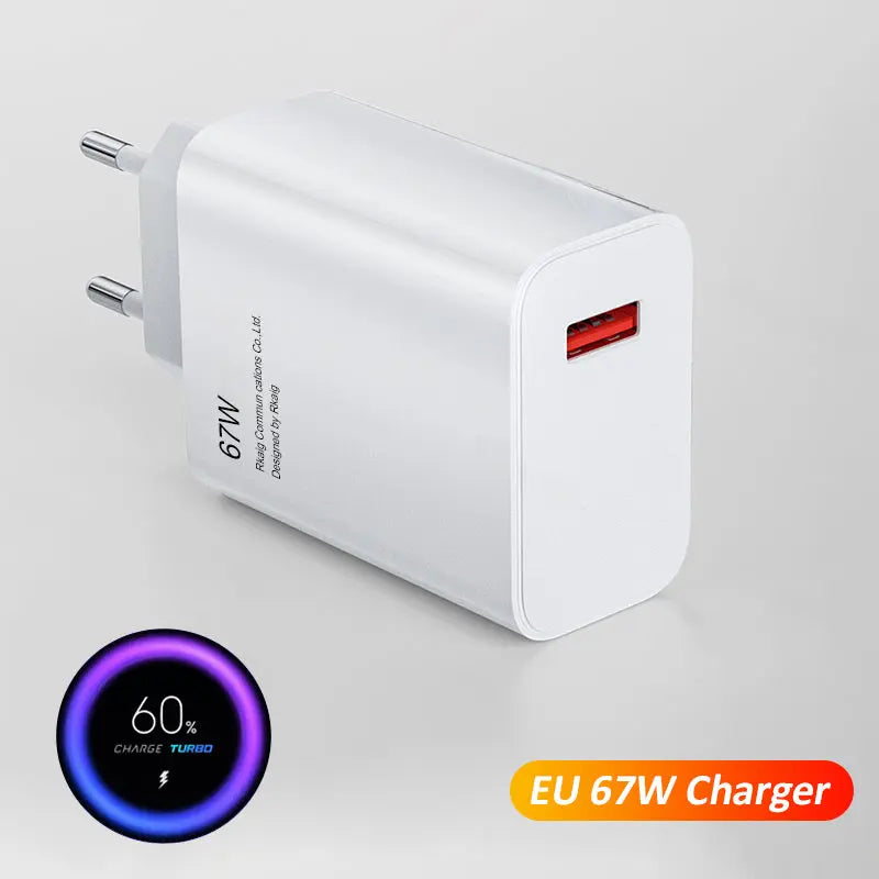 Cargador rápido de 67W para Xiaomi Mi 13, 12, 11, Ultra Lite, 12 T Pro, Cable USB tipo C, Note 12 Redmi, Turbo 11, 10 Pro alidrosip