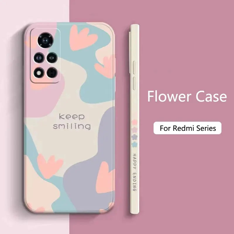 Case For Xiaomi 13 12 Lite 12T Poco F5 X5 X3 Pro Cases Cartoon Flower Matte Silicone Cover For Redmi Note 12 11 Pro Plus 10 Case - La zona Apple