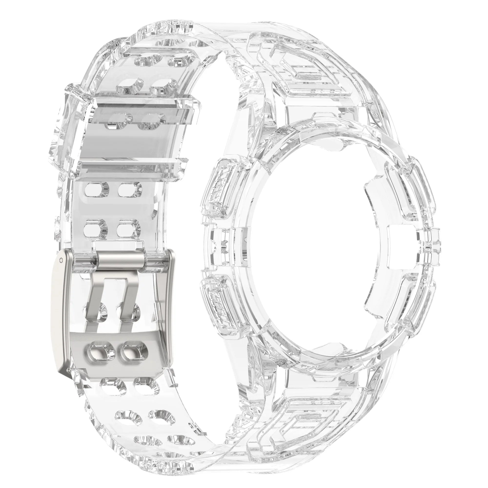 Correa transparente integrada + funda de silicona para reloj inteligente Samsung Galaxy 4/5 40mm 44mm Watch4 Watch5 - La zona Apple