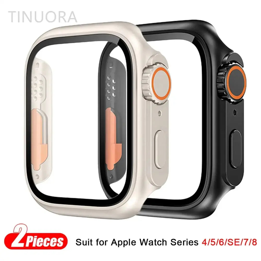 Cristal y funda para Apple Watch Series 8, 7, 45mm, 41mm, cambio a Ultra, IWatch 4, 5, 6, SE, 44mm, 40mm - La zona Apple