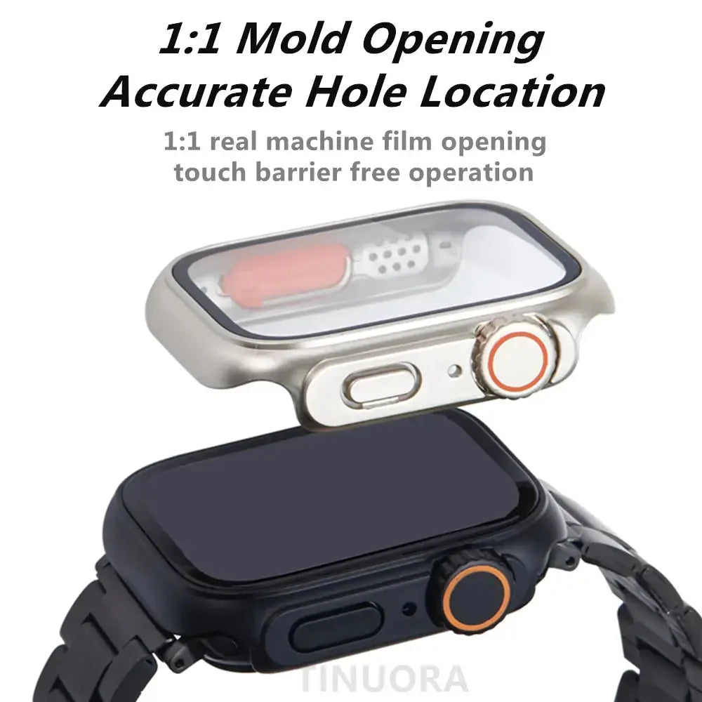 Cristal y funda para Apple Watch Series 8, 7, 45mm, 41mm, cambio a Ultra, IWatch 4, 5, 6, SE, 44mm, 40mm - La zona Apple