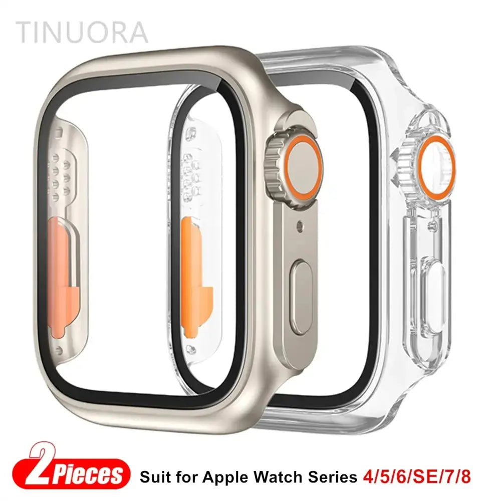 Cristal y funda para Apple Watch Series 8, 7, 45mm, 41mm, cambio a Ultra, IWatch 4, 5, 6, SE, 44mm, 40mm - La zona Apple