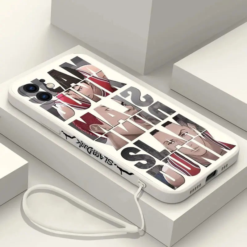 Funda de Teléfono Anime Slam Dunk Shohoku para Samsung Galaxy - Compatible con S23, S22, S21, S20 Ultra, Plus, FE, S10 4G, S9, Note 20, 10 Plus - Incluye Cordón - La zona Apple