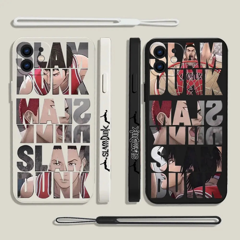 Funda de Teléfono Anime Slam Dunk Shohoku para Samsung Galaxy - Compatible con S23, S22, S21, S20 Ultra, Plus, FE, S10 4G, S9, Note 20, 10 Plus - Incluye Cordón - La zona Apple