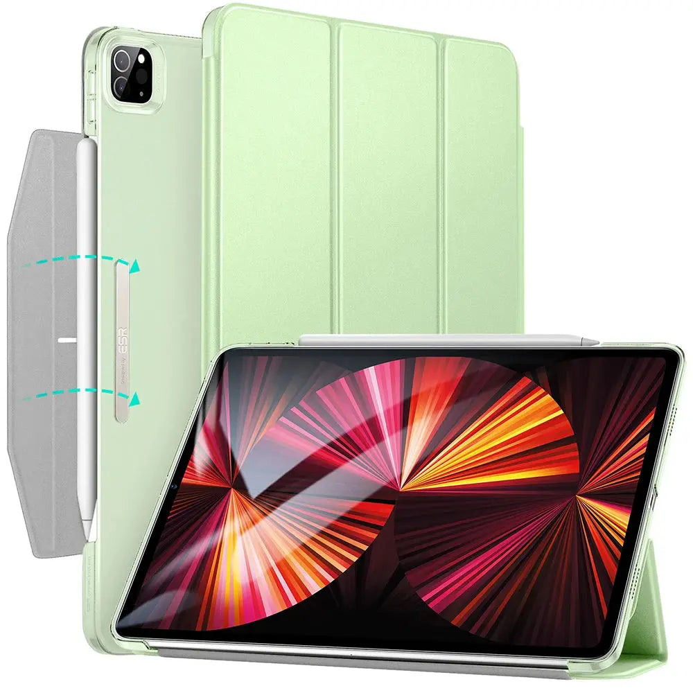 ESR-funda protectora trasera dura para iPad Pro 11, funda para iPad Air 5 4, iPad Pro 12,9, mini 6 Ascend, triple pliegue - La zona Apple