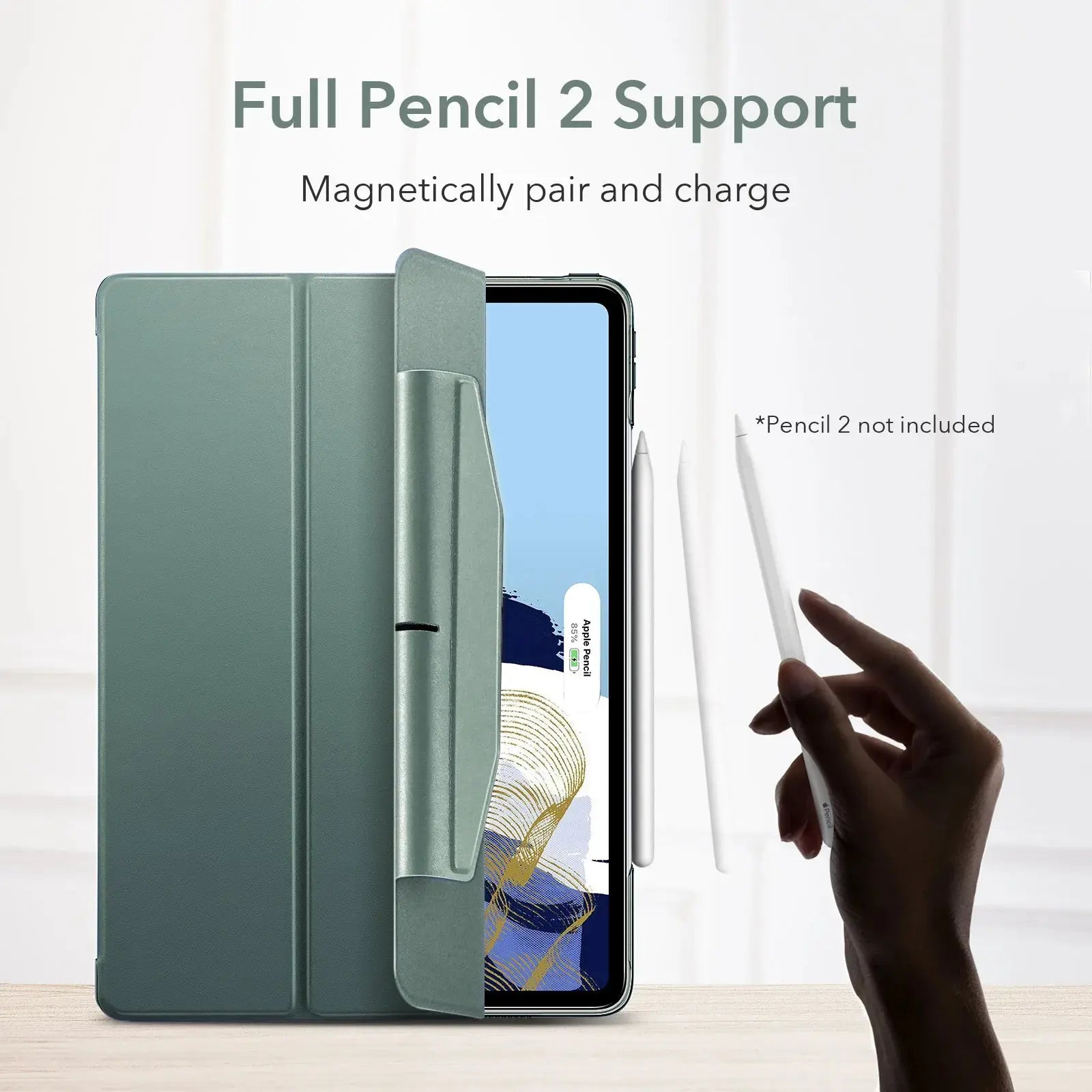ESR-funda protectora trasera dura para iPad Pro 11, funda para iPad Air 5 4, iPad Pro 12,9, mini 6 Ascend, triple pliegue - La zona Apple