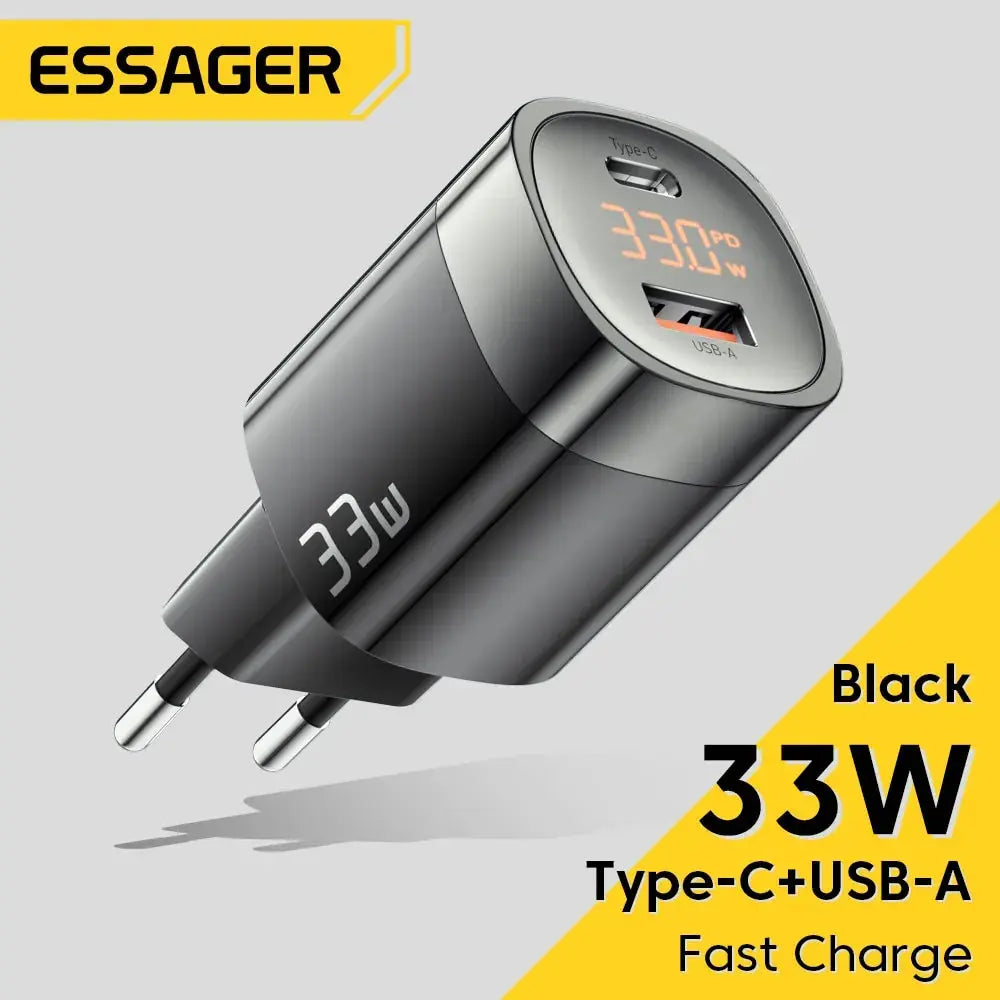 Essager 33W GaN USB C Cargador PD con pantalla led de control - La zona Apple