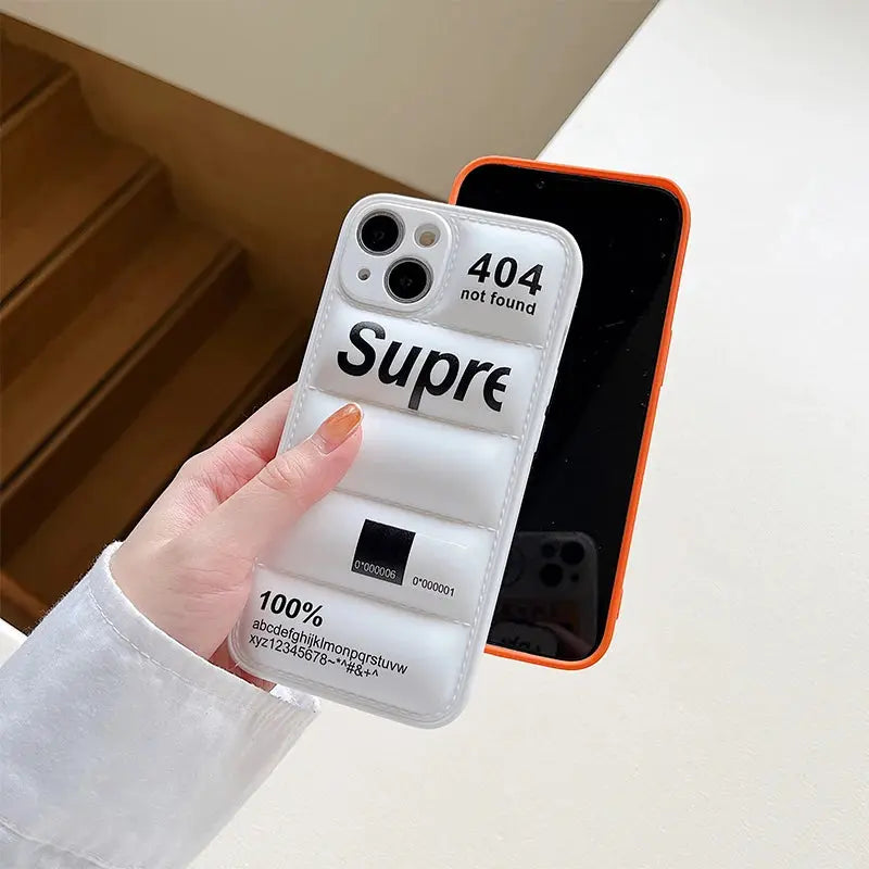 Fashion Brand Down Jacket Phone The Puffer Case For IPhone 14 13 12 11 Pro Max X XS XR 7 8 Plus Soft Silicone Cover 404 TNFace - La zona Apple