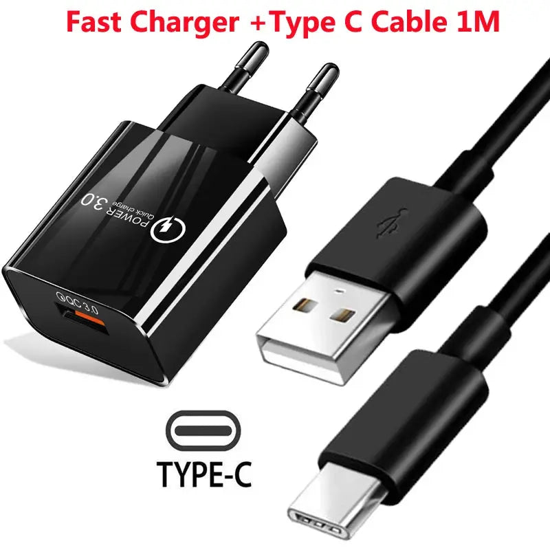 Cargador rápido USB para teléfono para Xiaomi POCO X3 NFC M3 10T lite 10 9 Redmi 9 Note 9 8 Pro tipo C - La zona Apple