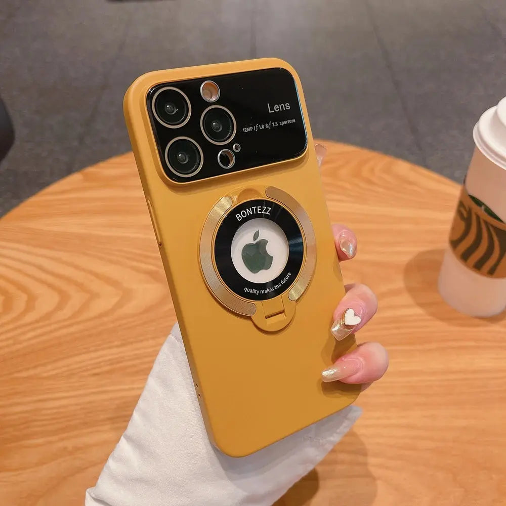 Funda Magsafe con soporte y Protector de lente de vidrio para iPhone 15,14, 13, 12, 11, - La zona Apple