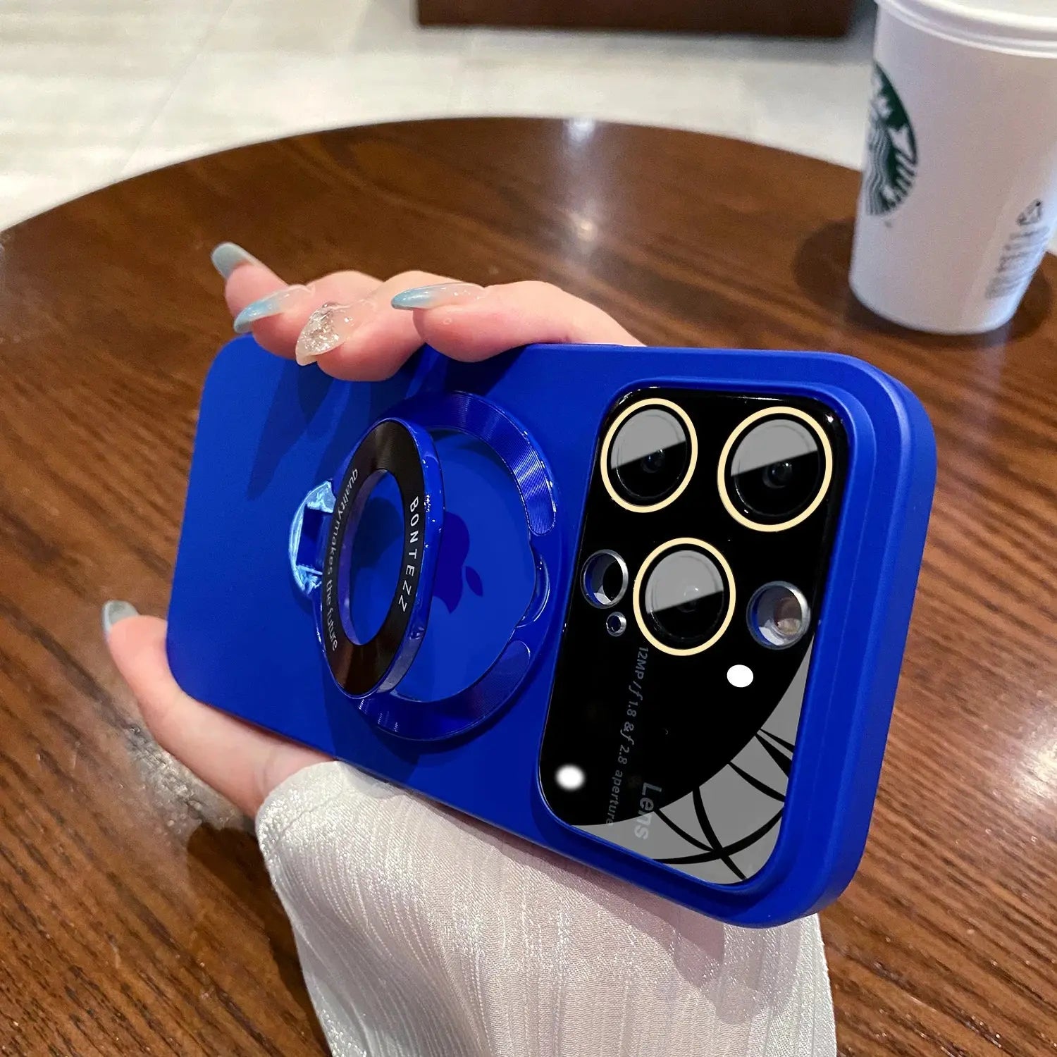 Funda Magsafe con soporte y Protector de lente de vidrio para iPhone 15,14, 13, 12, 11, - La zona Apple