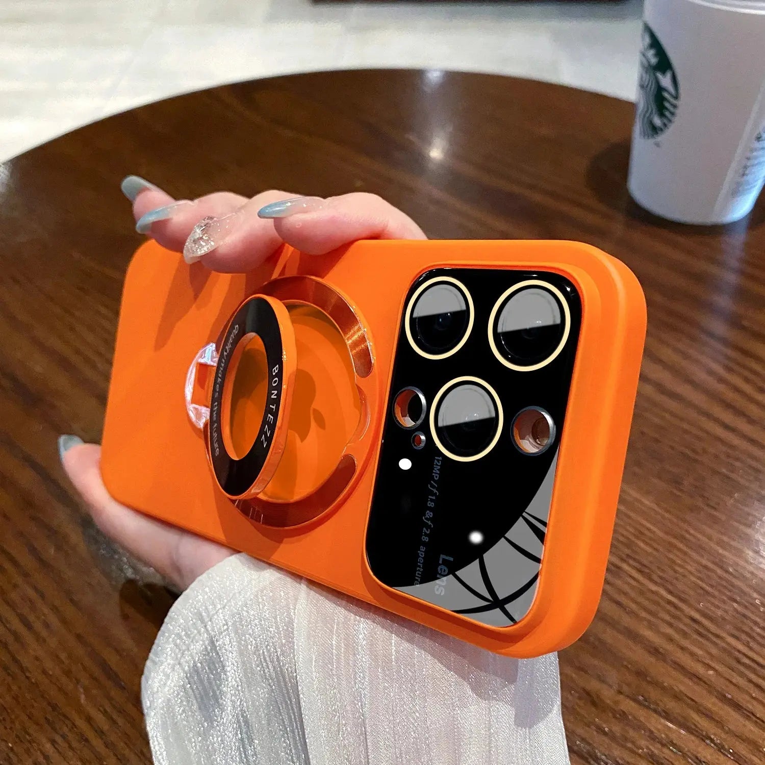 Funda Magsafe con soporte y Protector de lente de vidrio para iPhone 15,14, 13, 12, 11, - La zona Apple