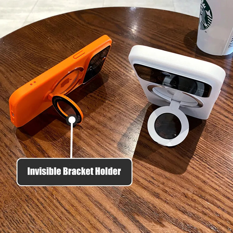 Funda Magsafe con soporte y Protector de lente de vidrio para iPhone 15,14, 13, 12, 11, - La zona Apple