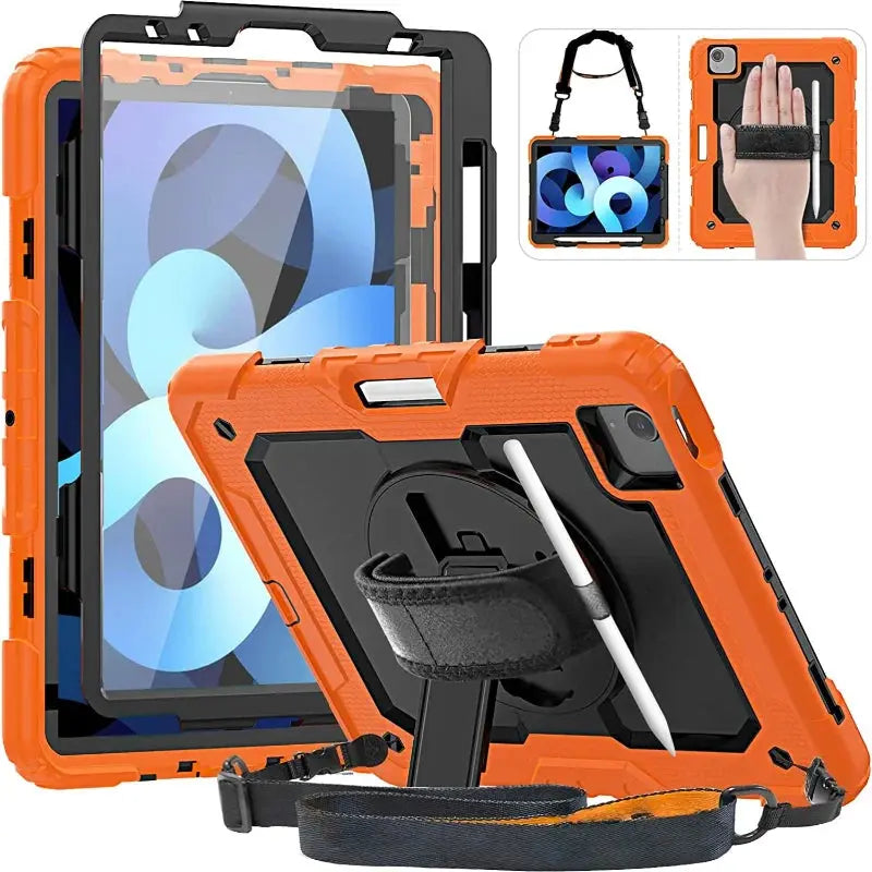 Funda a Prueba de Golpes con Soporte para iPad Air 4, Air 5, 10.9, 2022, 10.ª Generación, con Portalápices, Protector de Pantalla PET y Correa para el Hombro - La zona Apple
