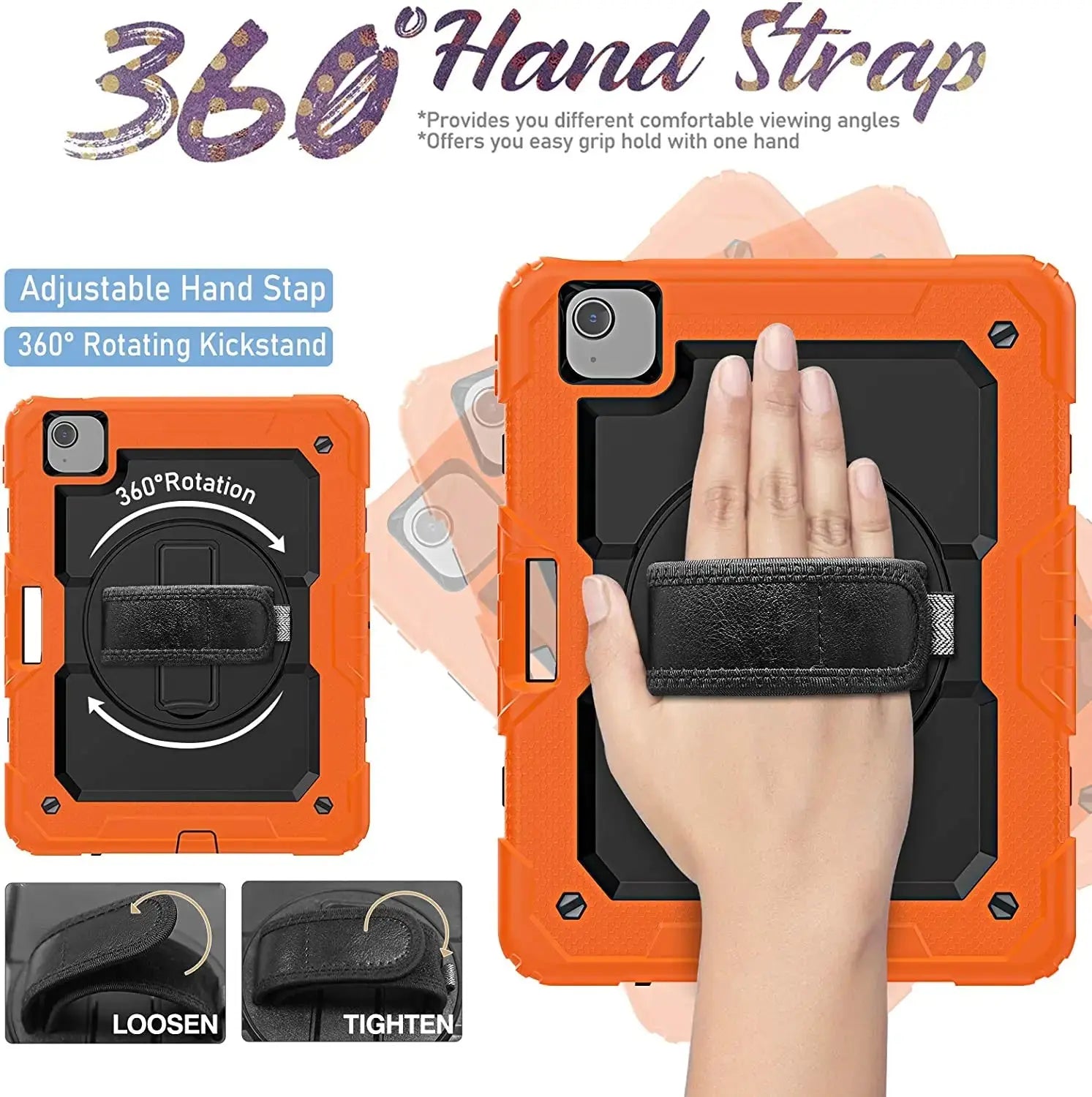 Funda a Prueba de Golpes con Soporte para iPad Air 4, Air 5, 10.9, 2022, 10.ª Generación, con Portalápices, Protector de Pantalla PET y Correa para el Hombro - La zona Apple