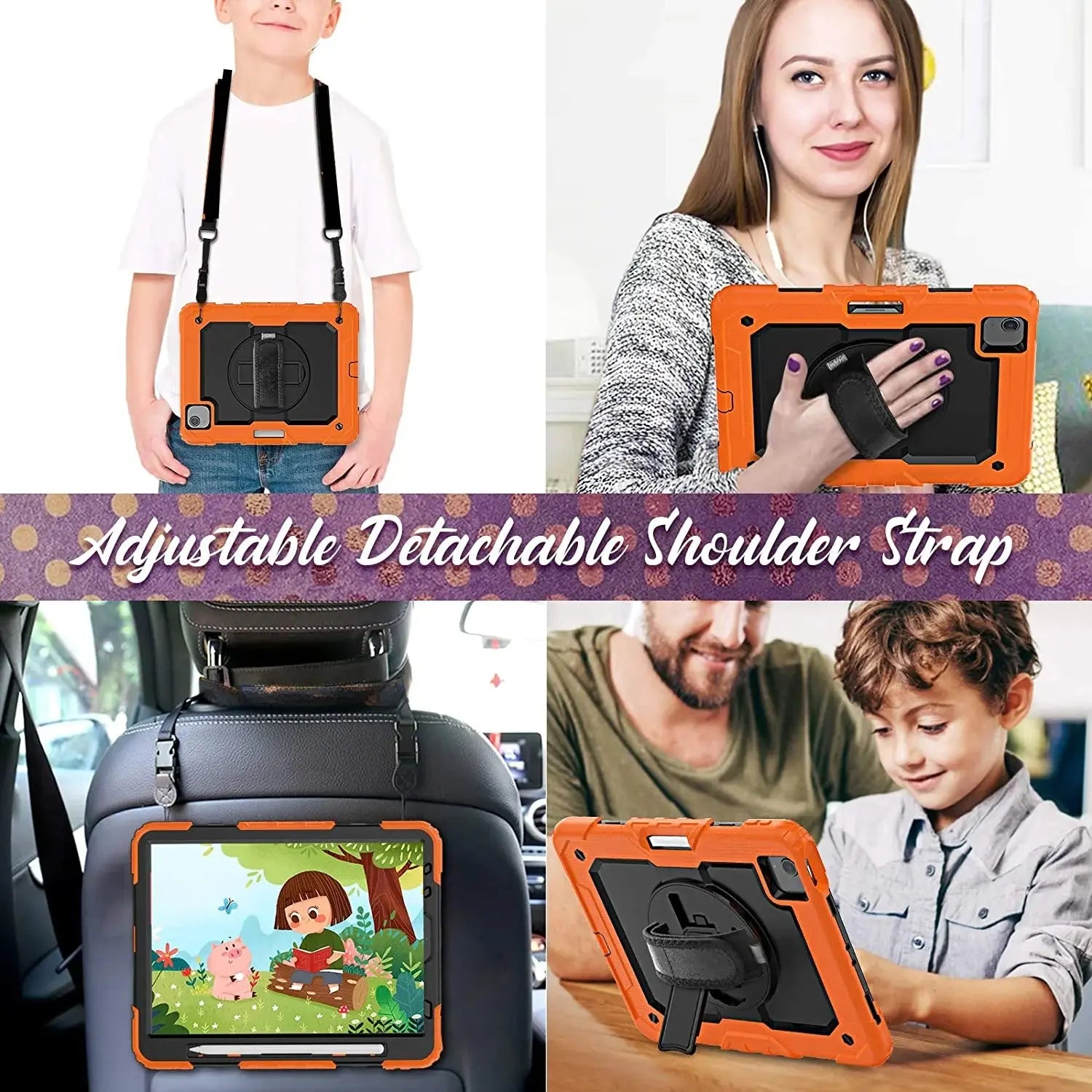 Funda a Prueba de Golpes con Soporte para iPad Air 4, Air 5, 10.9, 2022, 10.ª Generación, con Portalápices, Protector de Pantalla PET y Correa para el Hombro - La zona Apple