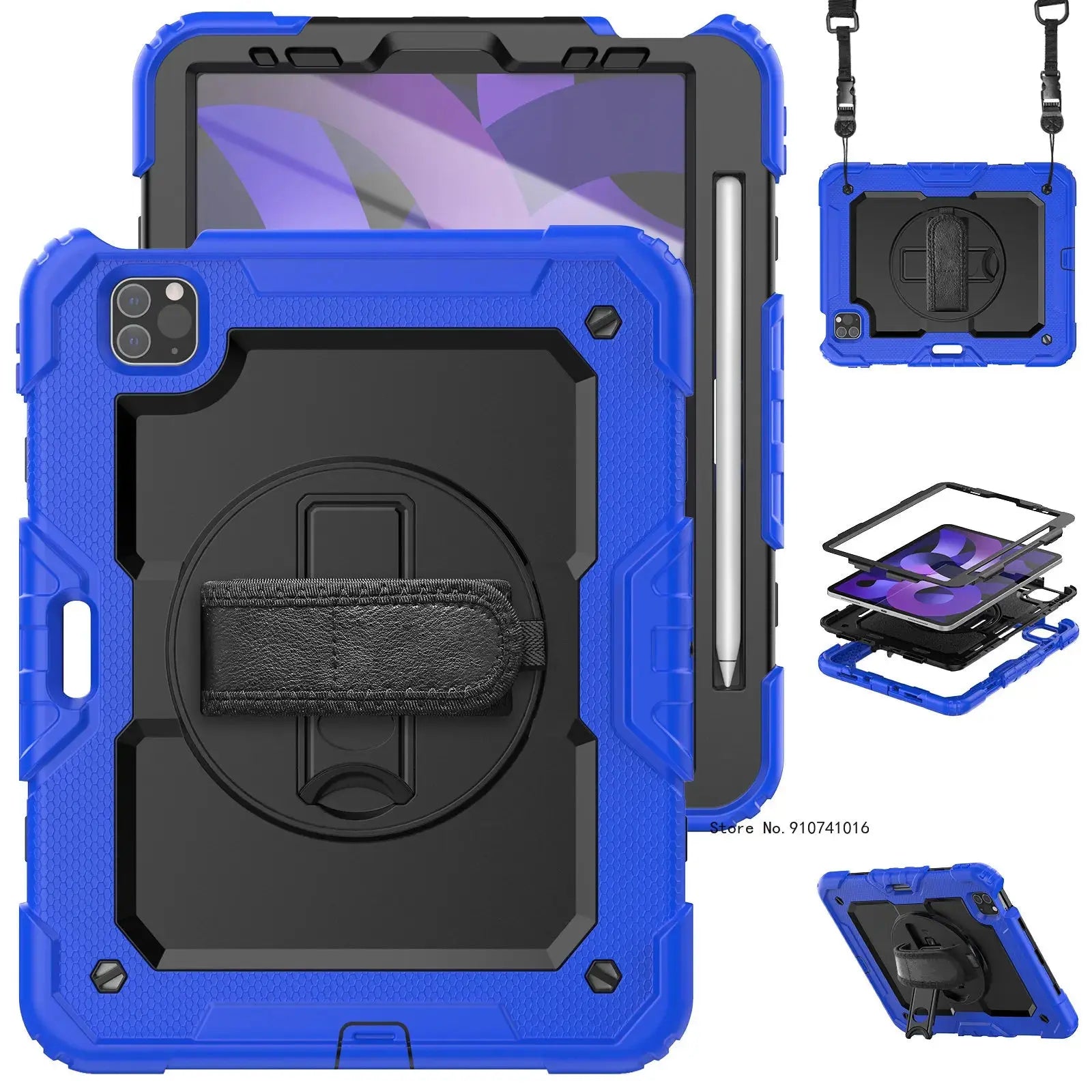 Funda a Prueba de Golpes con Soporte para iPad Air 4, Air 5, 10.9, 2022, 10.ª Generación, con Portalápices, Protector de Pantalla PET y Correa para el Hombro - La zona Apple