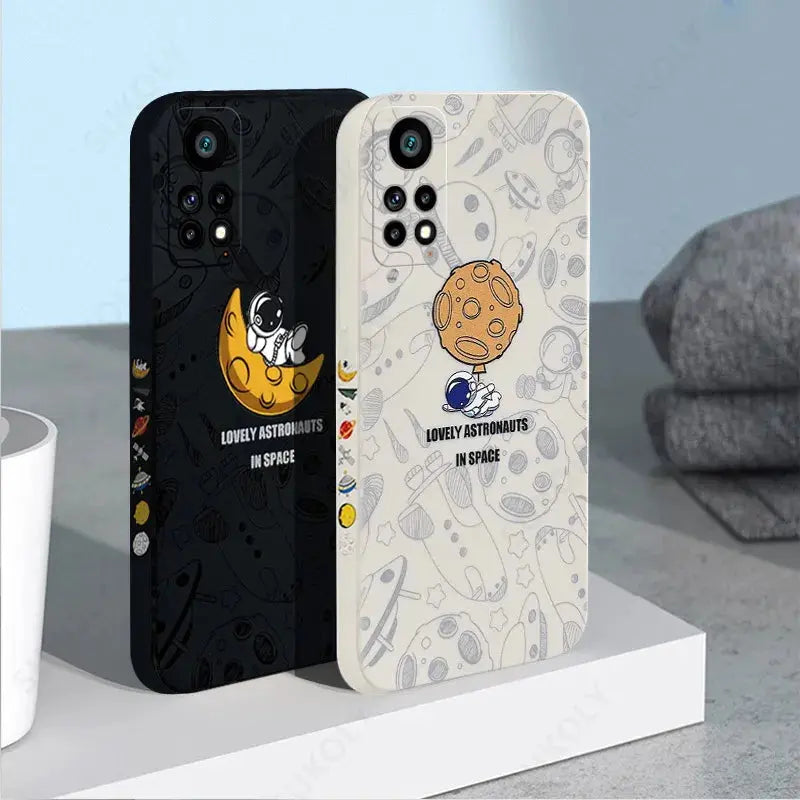 Funda con cordón de astronauta para Xiaomi Redmi Note 10, 9, 8 Pro, 9s, 11s, 11E, 12, Mi 11 Lite, 5G, NE, 11T, Poco X3, X5 Pro, funda con correa de mano - La zona Apple