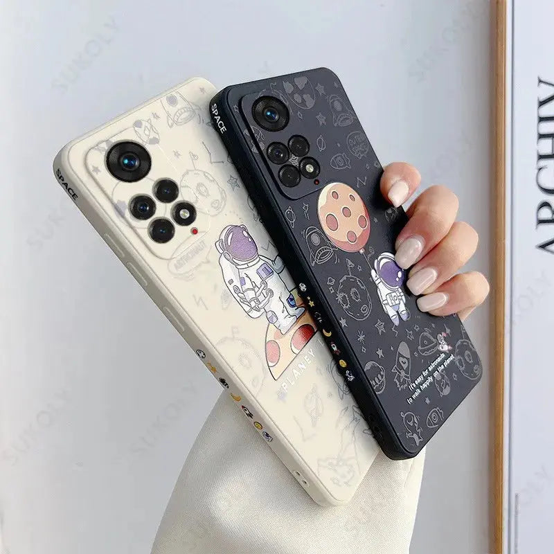 Funda con cordón de astronauta para Xiaomi Redmi Note 10, 9, 8 Pro, 9s, 11s, 11E, 12, Mi 11 Lite, 5G, NE, 11T, Poco X3, X5 Pro, funda con correa de mano - La zona Apple