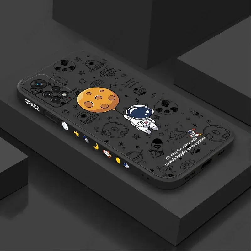 Funda con cordón de astronauta para Xiaomi Redmi Note 10, 9, 8 Pro, 9s, 11s, 11E, 12, Mi 11 Lite, 5G, NE, 11T, Poco X3, X5 Pro, funda con correa de mano - La zona Apple