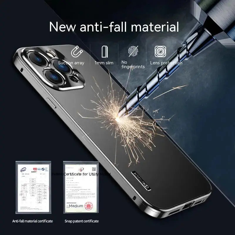 Funda de Metal de aleación de aluminio para iPhone 15, 14, 13, 11, 12 Pro Max, lente de cámara completa, protector de Color Original, cubierta trasera ultrafina - La zona Apple