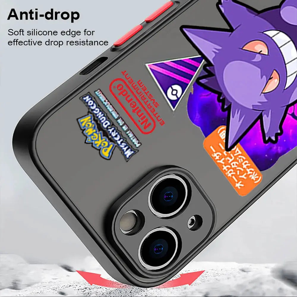 Funda de Pokémon Gengar de lujo para iPhone 15 SE XS X 14 Plus 11 12 Mini 13 Pro Max 8 XR 7 6S Plus 13 Mini XS Max Coque Soft Cover - La zona Apple