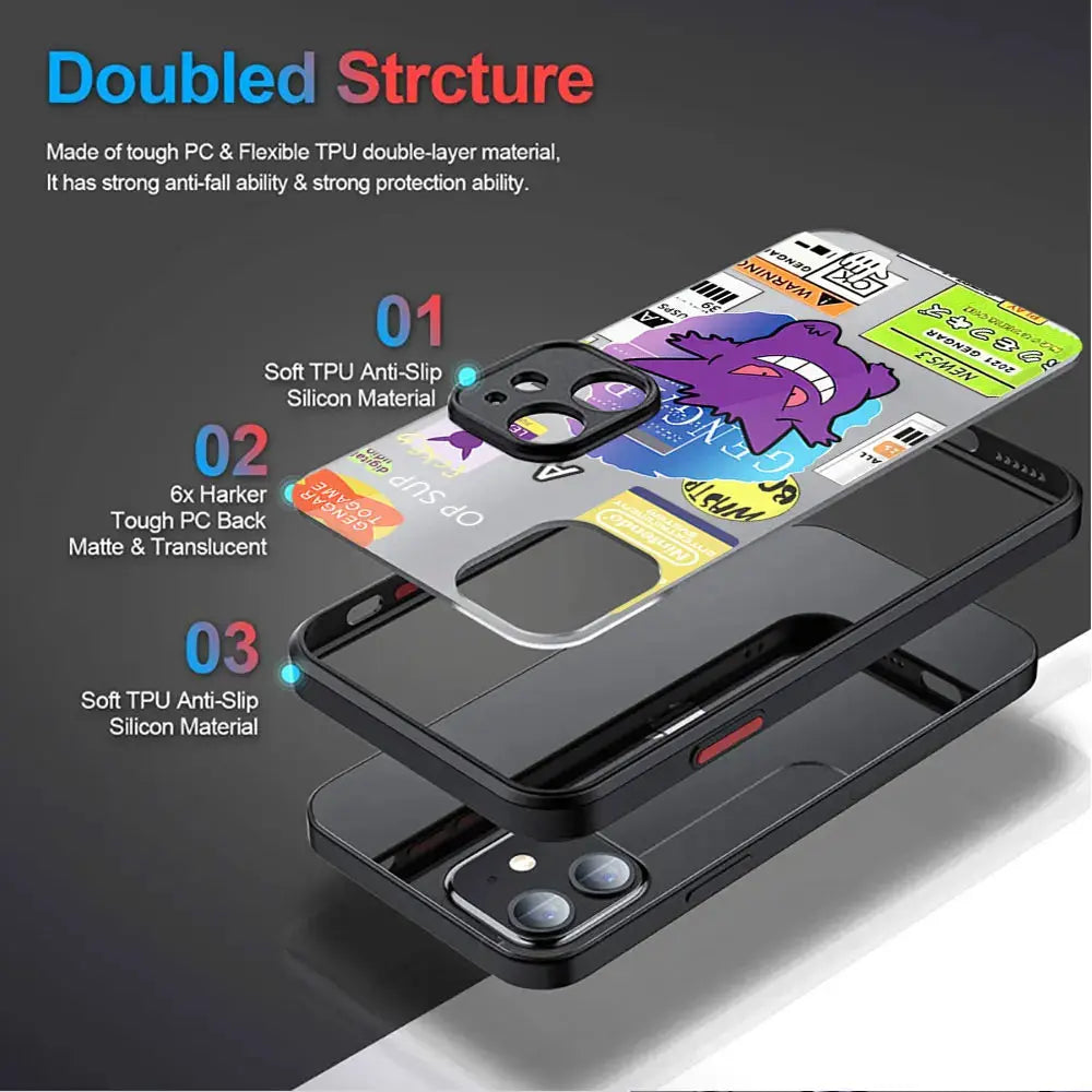 Funda de Pokémon Gengar de lujo para iPhone 15 SE XS X 14 Plus 11 12 Mini 13 Pro Max 8 XR 7 6S Plus 13 Mini XS Max Coque Soft Cover - La zona Apple