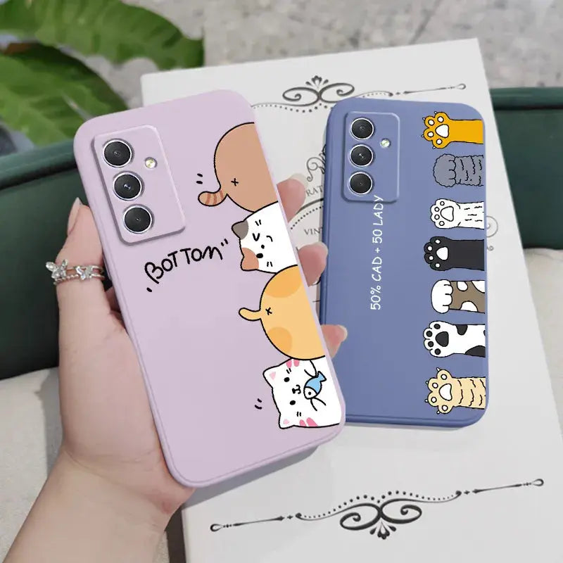 Funda d gatos para Samsung, A54, A34, A24, A14, A04, A04S, A04E, A73, A53, A33, A23, A13, A03, A72, A52, A52S, A32, A22, A12, A71, A51, 4G, 5G - La zona Apple