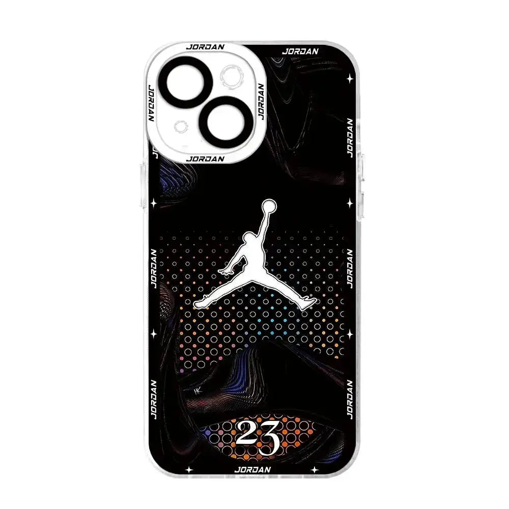 Funda de baloncesto con número 23 para Apple iPhone, 15, 11, 7, 6s, 14 Pro, XR, 15 Plus, 13 Pro Max, 8, 12 Mini, X, XS, SE, bolsa suave transparente - La zona Apple