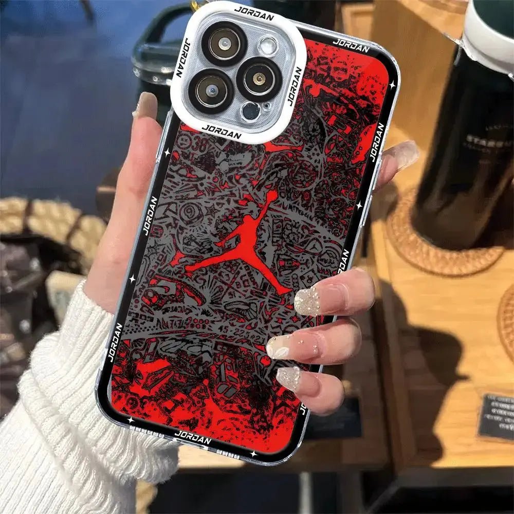 Funda de baloncesto con número 23 para Apple iPhone, 15, 11, 7, 6s, 14 Pro, XR, 15 Plus, 13 Pro Max, 8, 12 Mini, X, XS, SE, bolsa suave transparente - La zona Apple