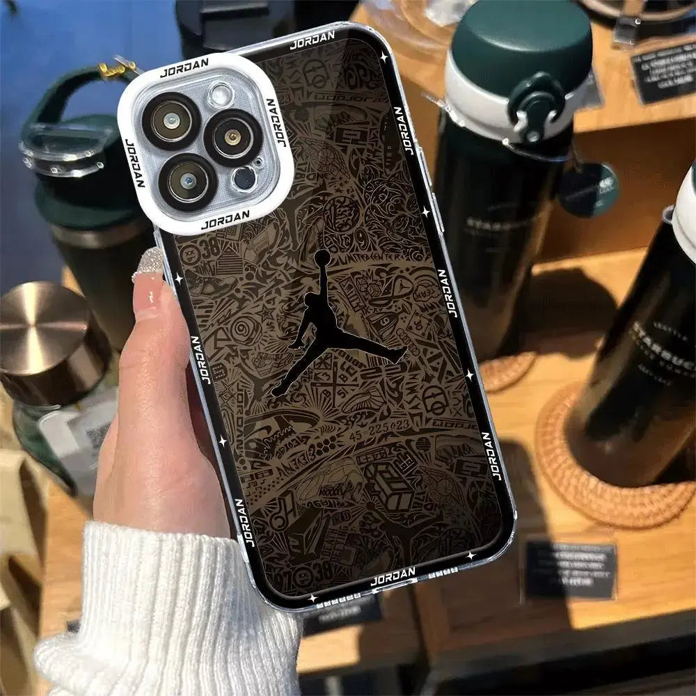 Funda de baloncesto con número 23 para Apple iPhone, 15, 11, 7, 6s, 14 Pro, XR, 15 Plus, 13 Pro Max, 8, 12 Mini, X, XS, SE, bolsa suave transparente - La zona Apple