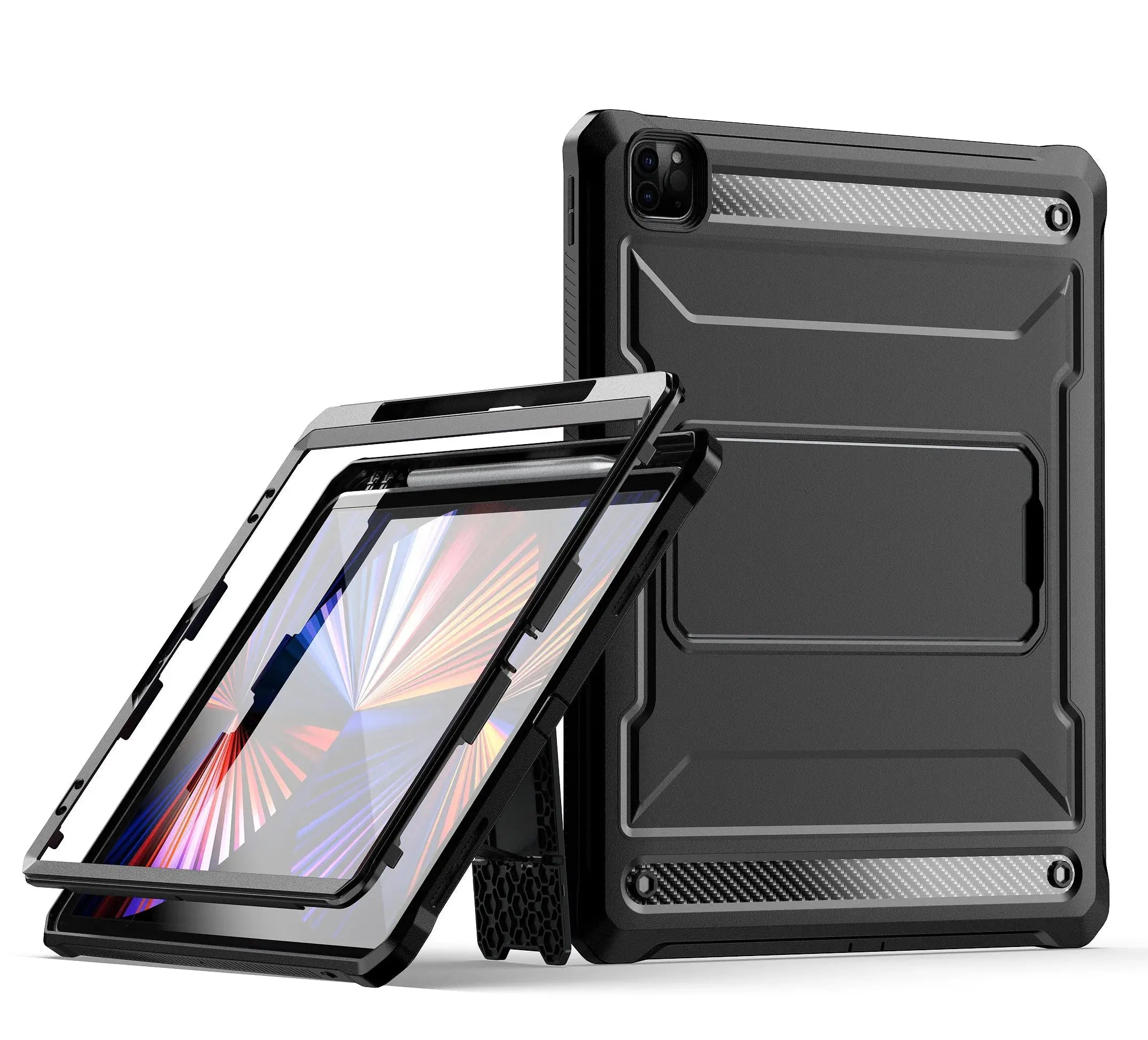 Funda de Combinación Resistente para iPad Pro 12.9 pulgadas (2018, 2020, 2021, 2022) con Soporte - La zona Apple