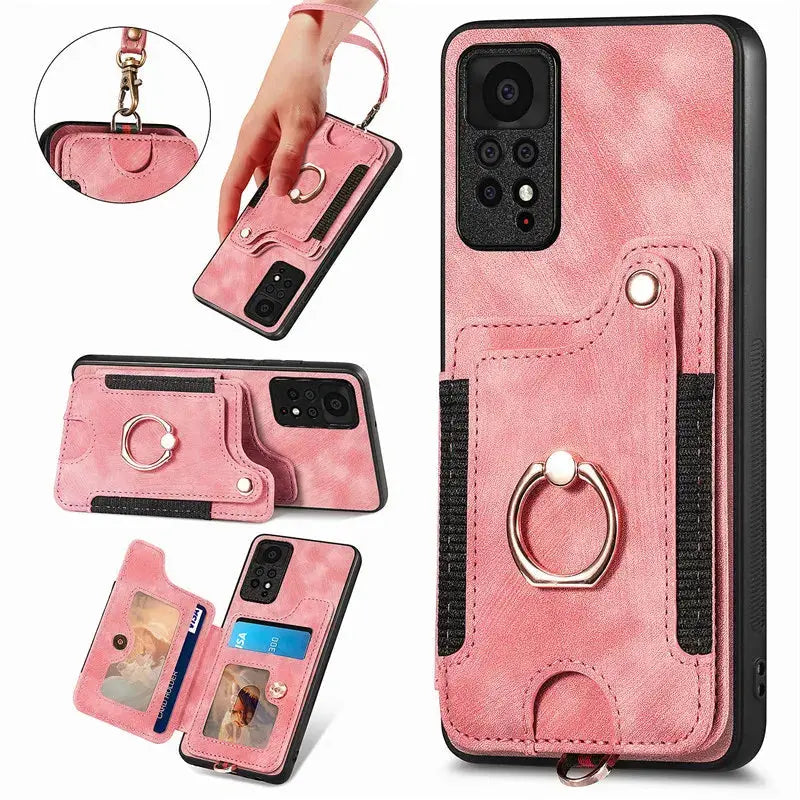 Funda de Cuero con Soporte de Anillo para Xiaomi Redmi: Estilo y Funcionalidad en un Solo Producto - La zona Apple